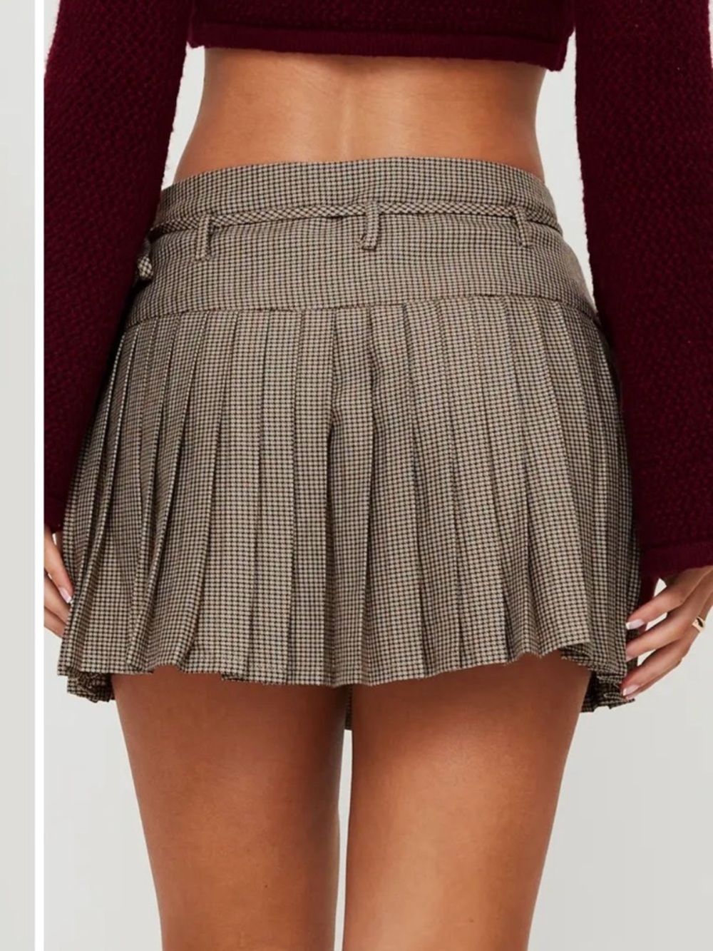 Princess Polly- Pleated Houndstooth Miniskirt. Size: 4 - Picture 5 of 10